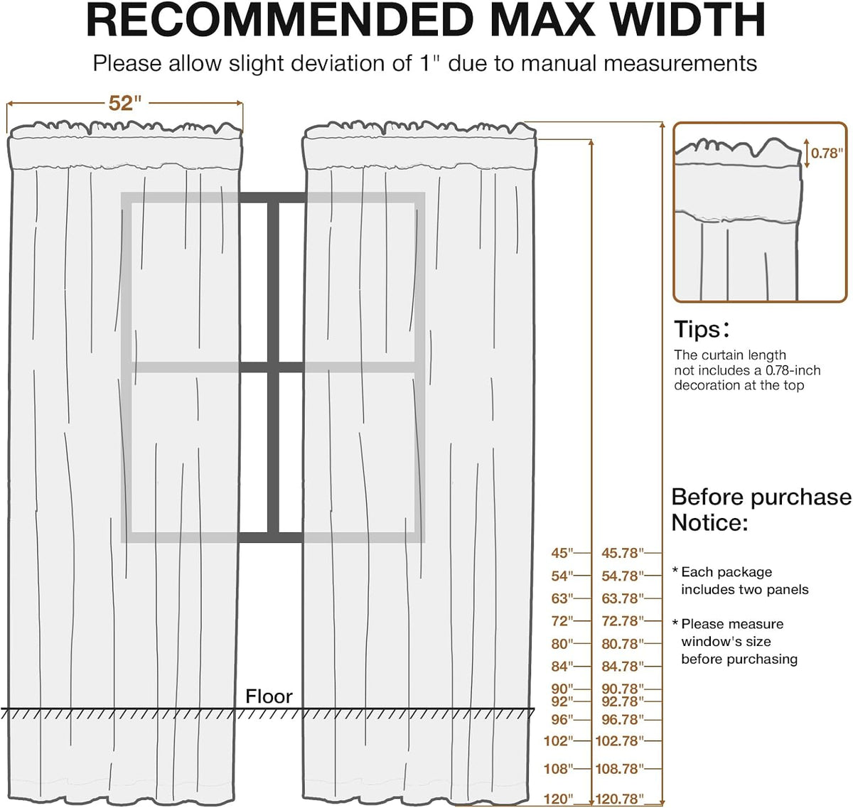 Anmao White Semi Sheer Light Filtering Curtains 84 Inches Long 2 Panels, Leaf Pattern Drapes for Living Room Bedroom, Rod Pocket Sheer Window Treatments with Floral Design, 52x84 Inch