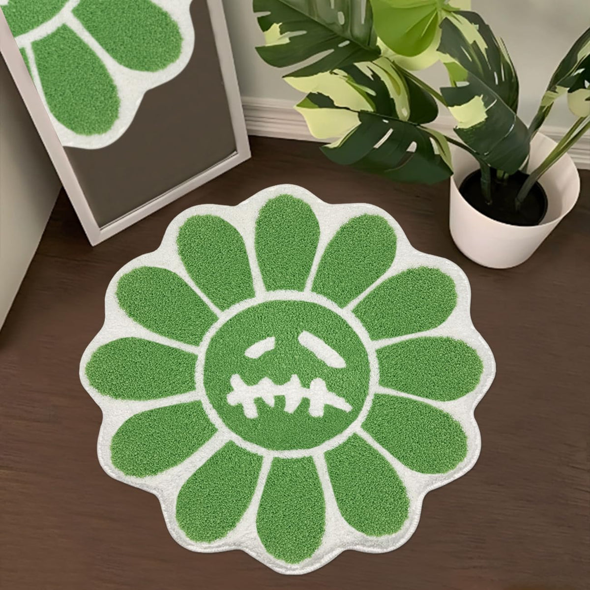 Trippy Happy Face Rug Cool Rugs Graphic Design Tufted Bathroom Rugs