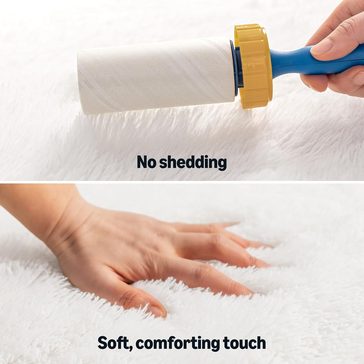 Amazon Basics Fluffy Washable Area Rug, Shaggy Carpet for Living Room, Bedroom, 4' W × 6' L, Cream