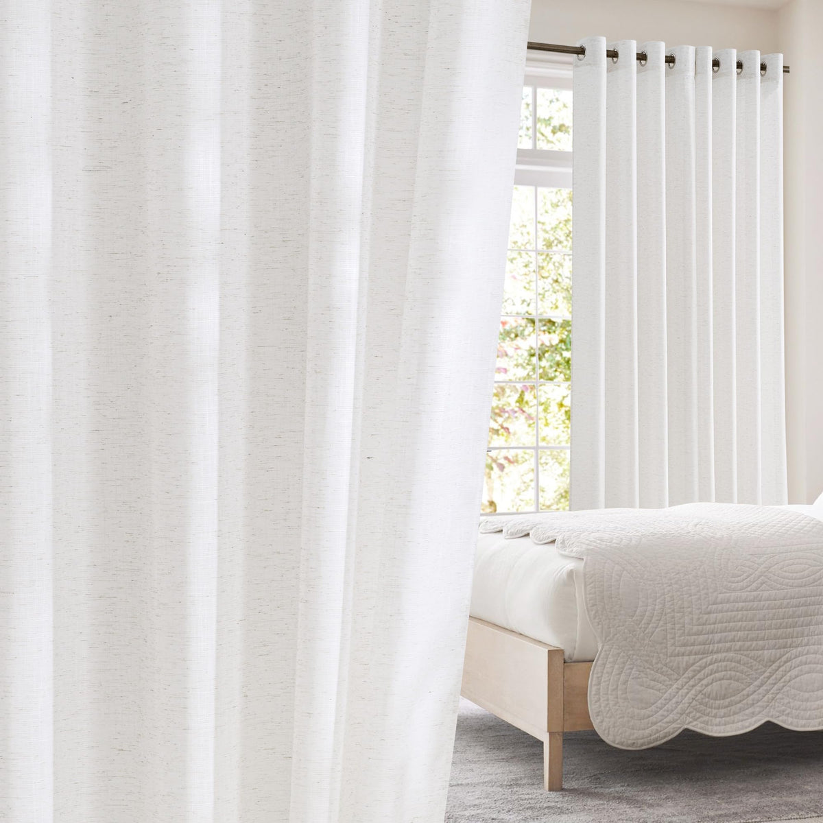 NICETOWN White Sheer Curtains for Windows 84 Inch Length, 52" W, 2 Panels
