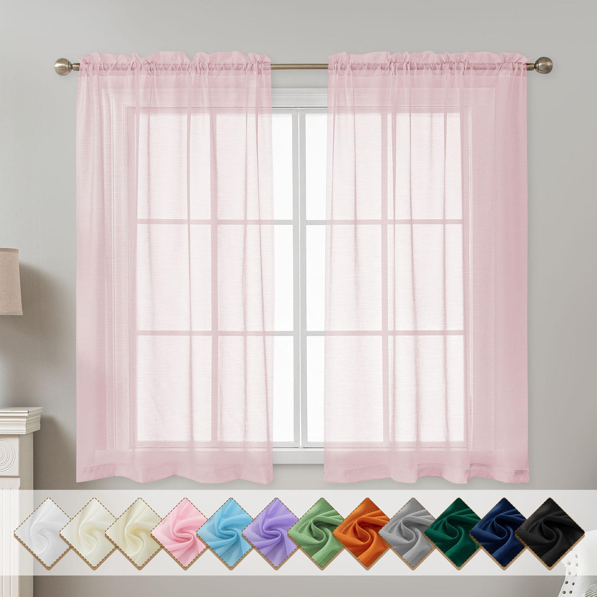 Natural Sheer Curtains 96 Inches Long Rod Pocket