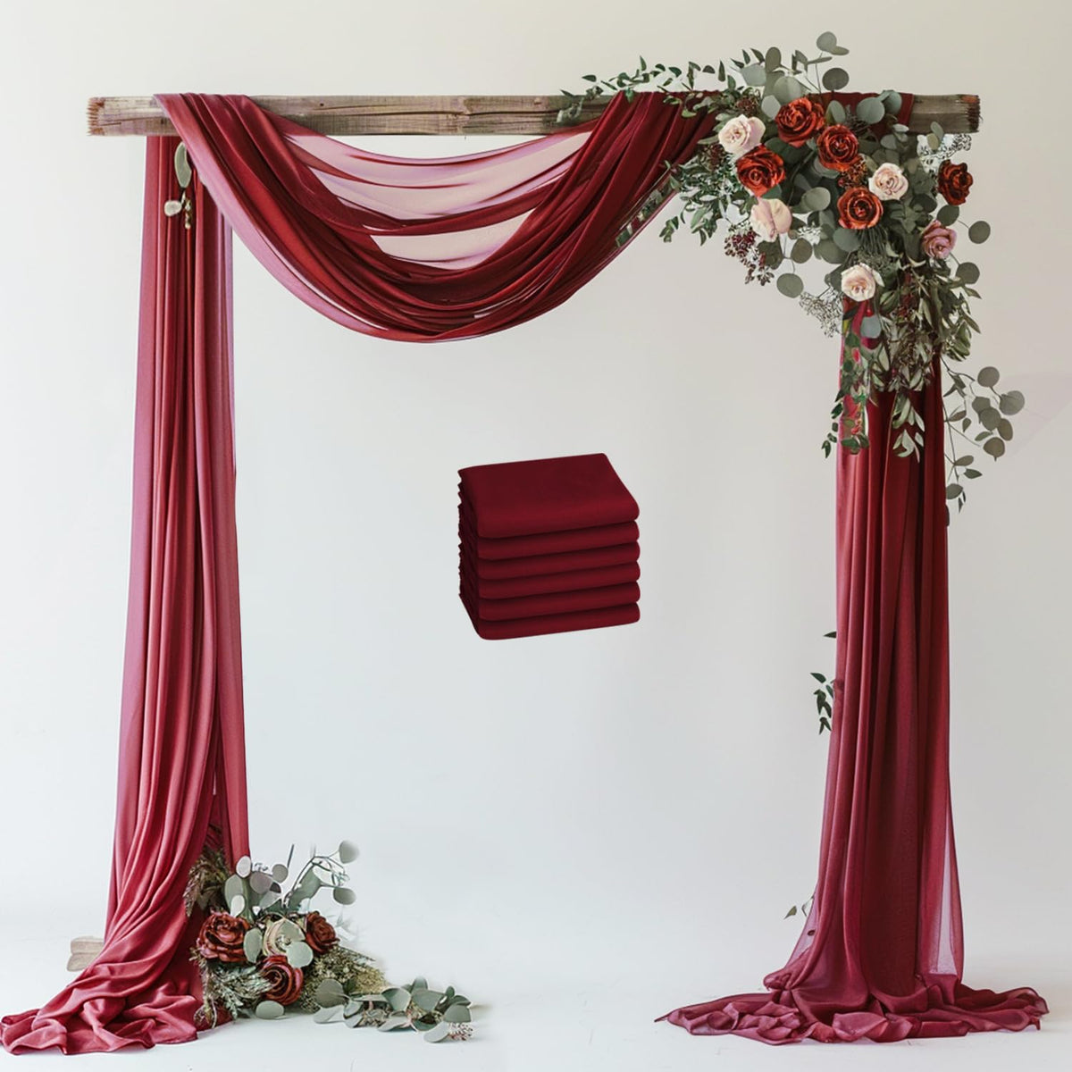 Wokceer White Wedding Arch Draping Fabric Backdrop Drapes Sheer 28.7"x 20FT