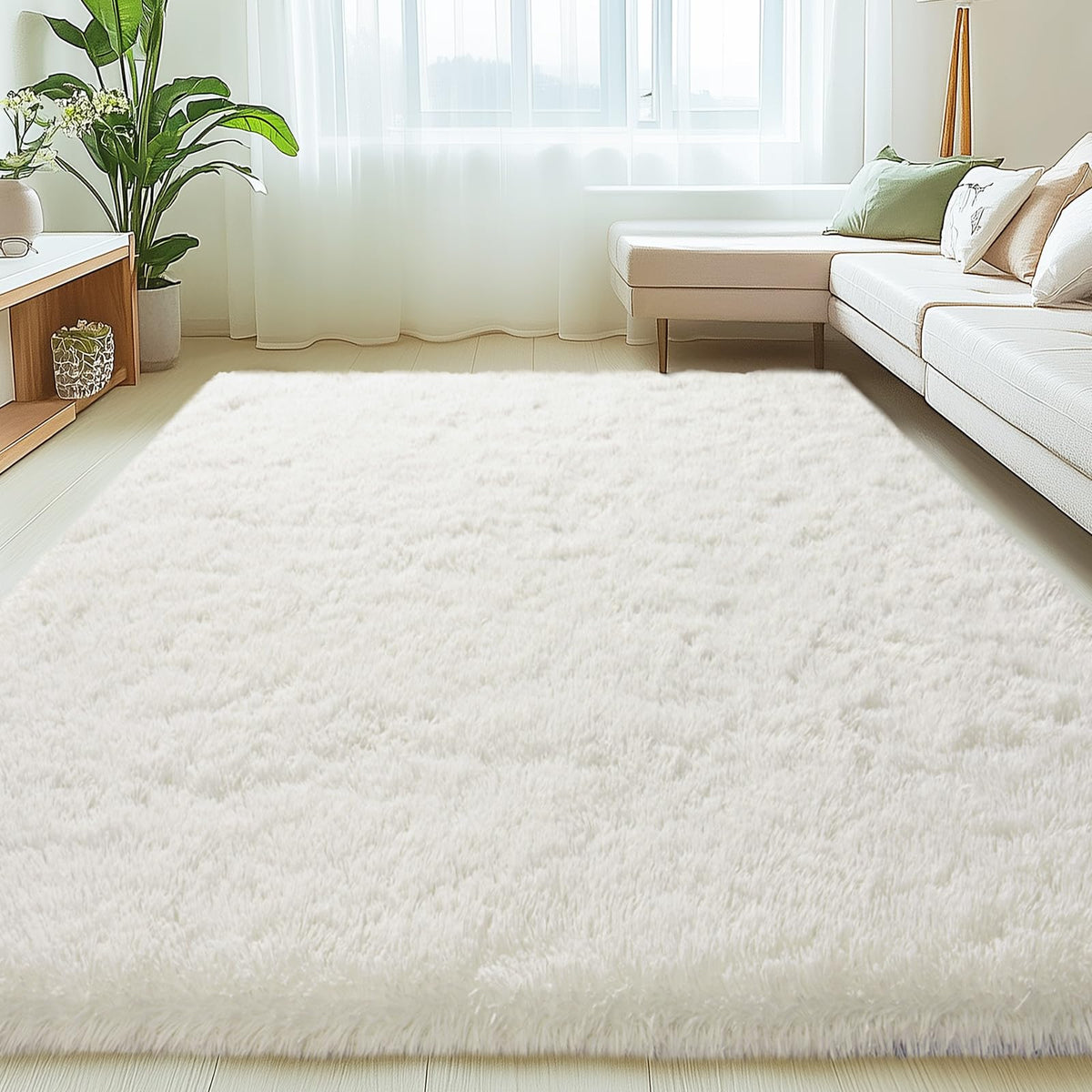 Mugorn 8x10 Area Rugs for Living Room, Large Fluffy Black Rugs for Bedroom
