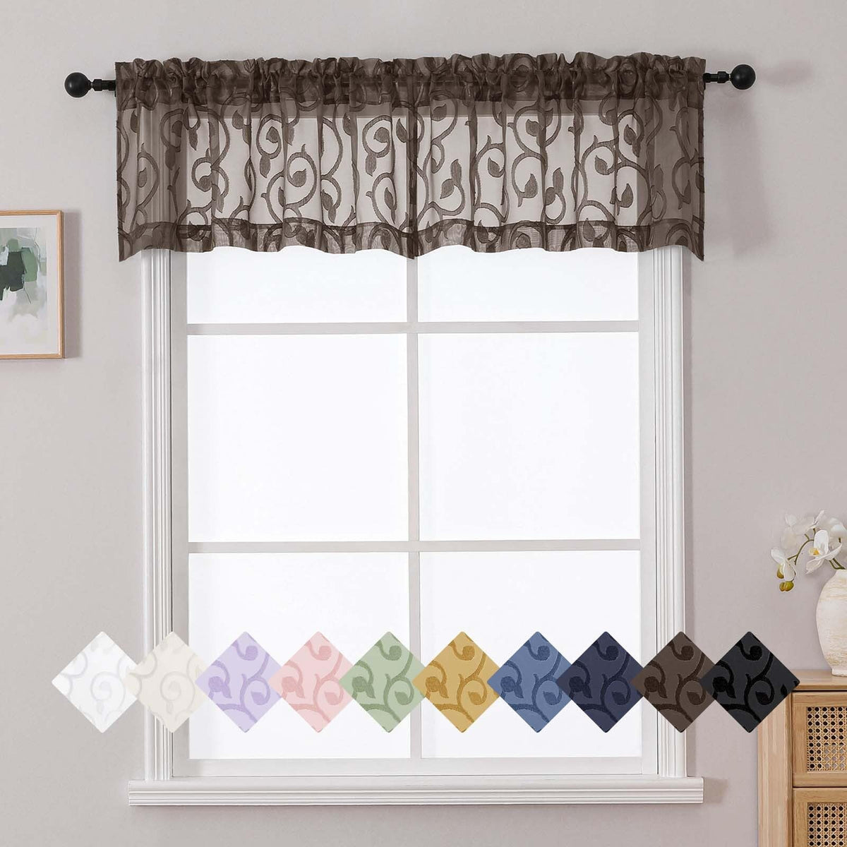 Dusty Blue Sheer Curtains for Bedroom Living Room 72 Inches Long 2 Panels Set, Soft Airy Geometric Jacquard Clip Curtains Drapes, Modern Rod Pocket Door Curtain, 2Pcs Each 42" Wx72 L Inch