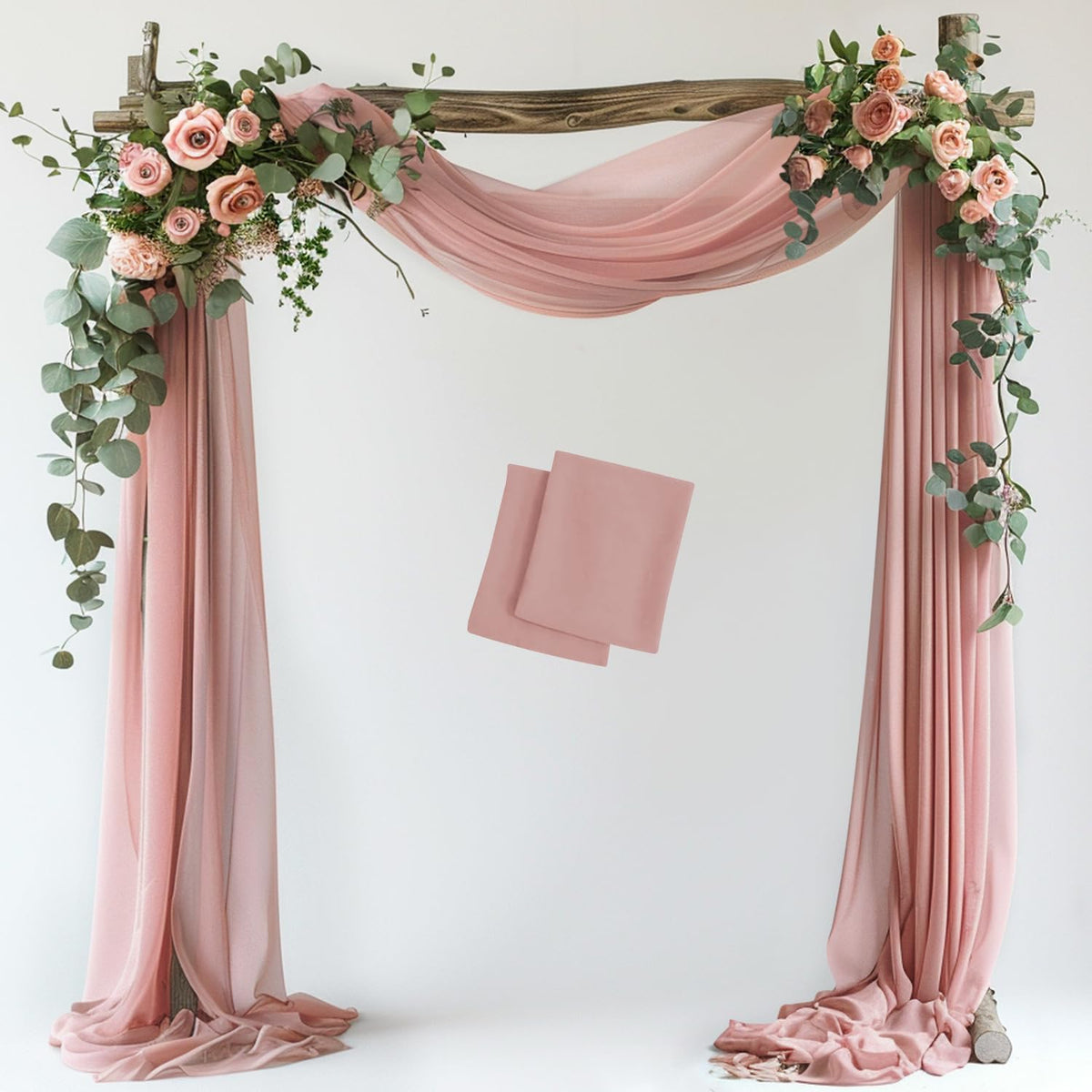 Wokceer White Wedding Arch Draping Fabric Backdrop Drapes Sheer 28.7"x 20FT