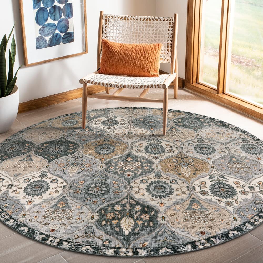 Lahome Moroccan Washable Small Area Rug, 3x5 Rug for Bedroom Living Room