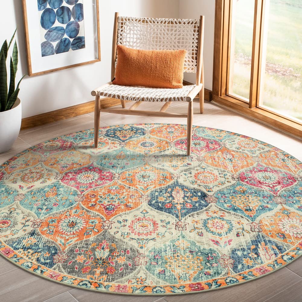 Lahome Moroccan Washable Small Area Rug, 3x5 Rug for Bedroom Living Room