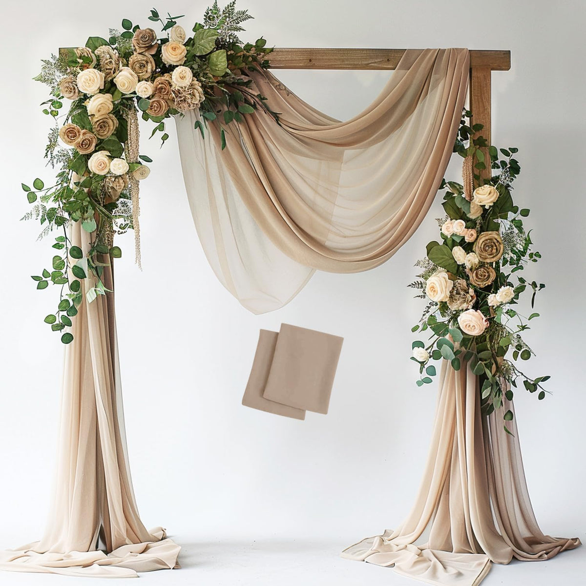 Wokceer White Wedding Arch Draping Fabric Backdrop Drapes Sheer 28.7"x 20FT