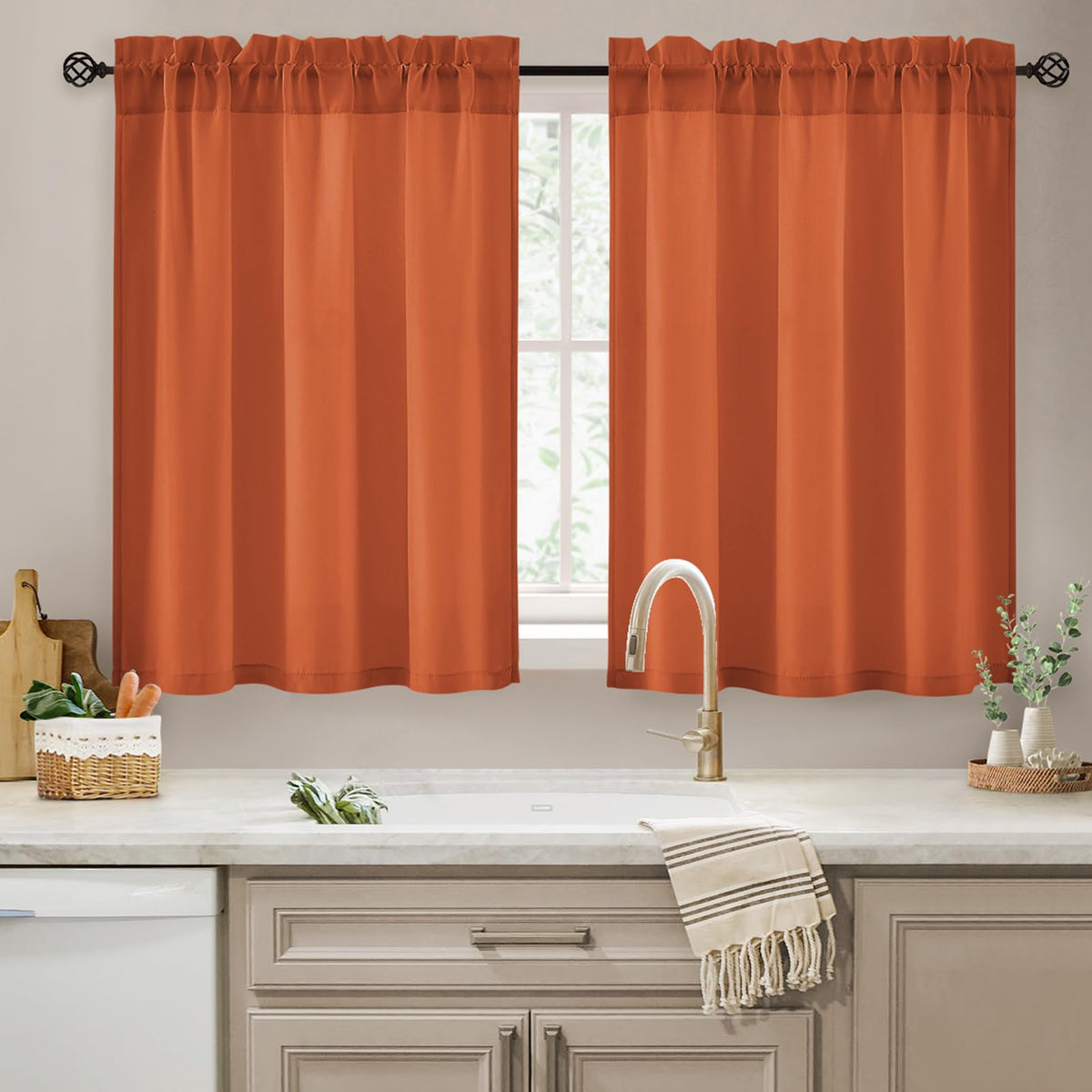 HOMEIDEAS Non-See-Through White Privacy Semi Sheer Curtains, 52 X 84 Inches
