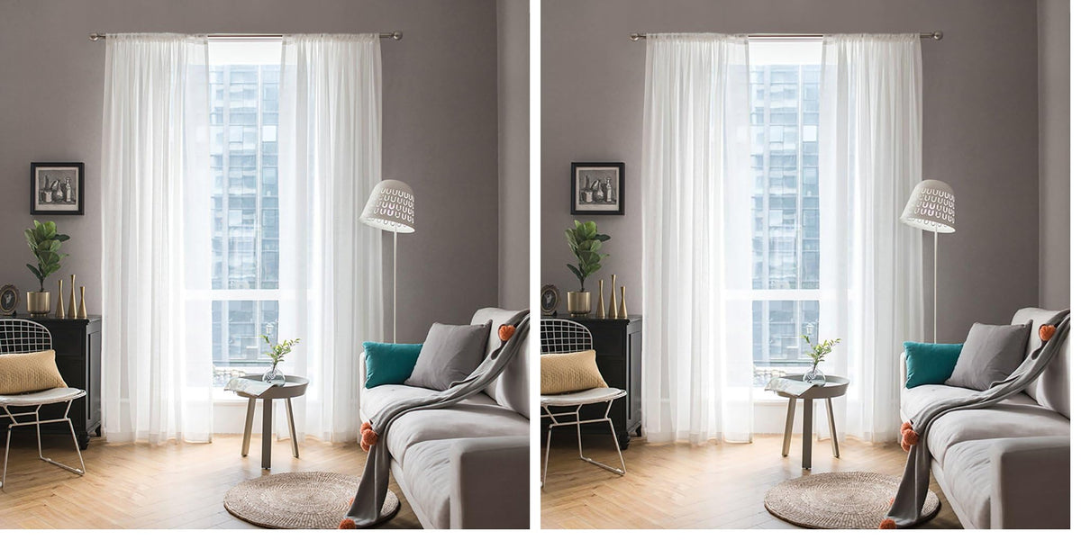 MIULEE 2 Panels White Sheer Curtains for Living Room 54 X 102 Inches