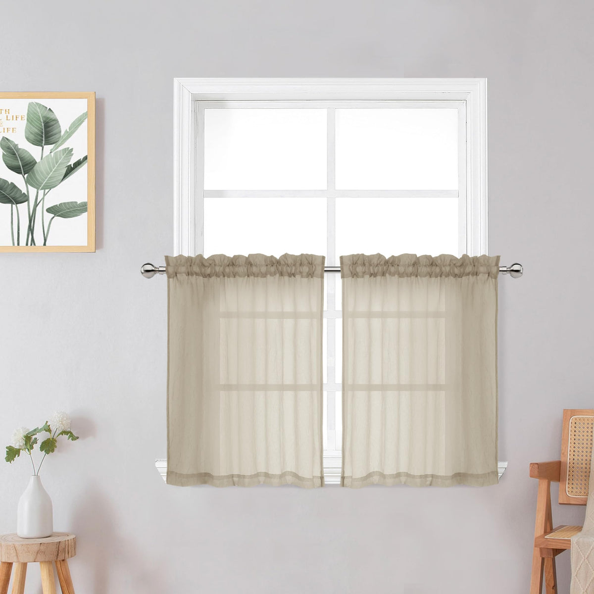 Chyhomenyc Crushed Sheer Navy Blue Curtains 84 Inch Length 2 Panels, Light Filtering Solid Crinkle Voile Lightweight Rod Pocket Sheer Curtian for Bedroom Living Room, Each 42Wx84L Inches