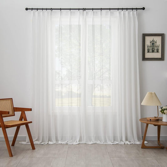 Sheer Curtains 120 inch Length for Living Room, 1 Panel, 52" W x 120" L