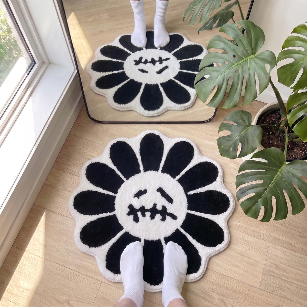 Trippy Happy Face Rug Cool Rugs Graphic Design Tufted Bathroom Rugs