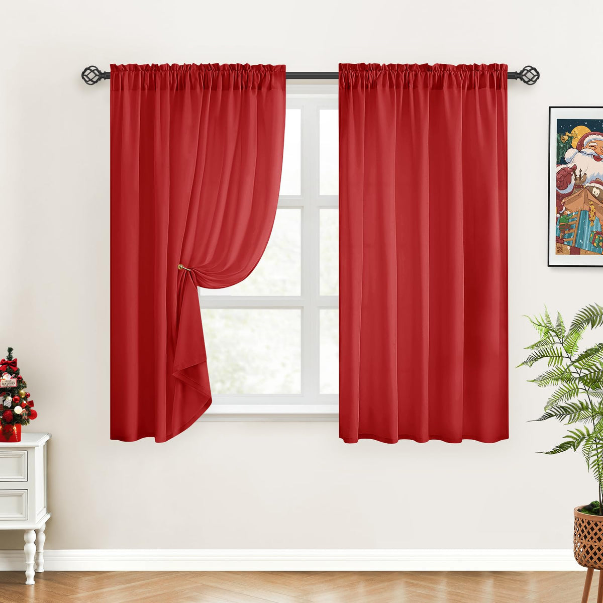 HOMEIDEAS Non-See-Through White Privacy Sheer Curtains, 52 X 96 Inches Long