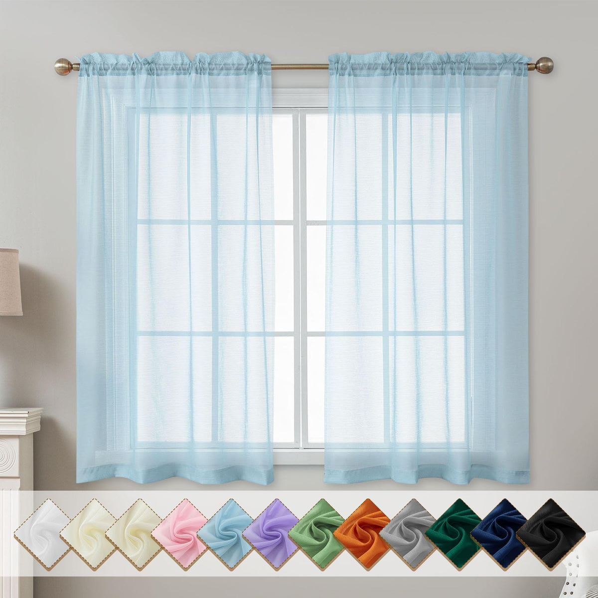 Natural Sheer Curtains 96 Inches Long Rod Pocket