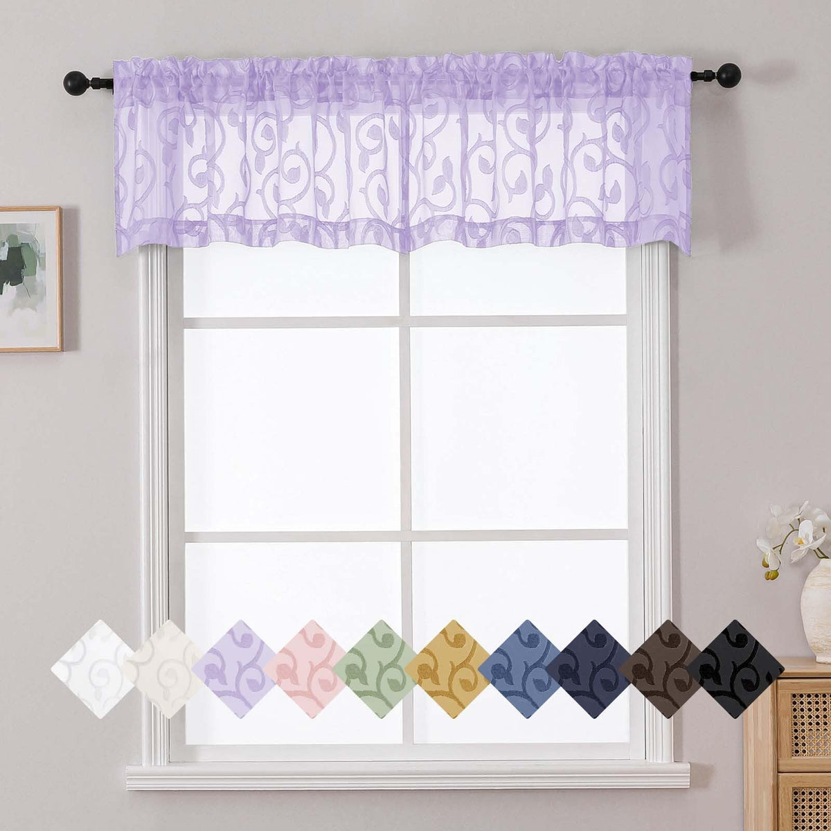 Dusty Blue Sheer Curtains for Bedroom Living Room 72 Inches Long 2 Panels Set, Soft Airy Geometric Jacquard Clip Curtains Drapes, Modern Rod Pocket Door Curtain, 2Pcs Each 42" Wx72 L Inch
