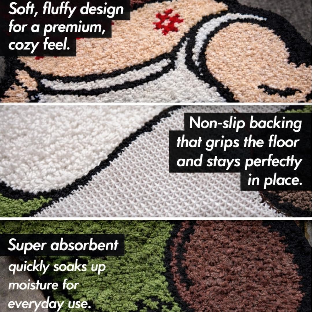 Cartoon Rug for Bedroom - Peter Griffin Rug - Cool Rugs for Men - Character Hypebeast 3D Funny Carpet for Living Room - Tufted Rug 32 * 20 Inches (80cm) - Graphic Rugs for Home Decor Area Rug