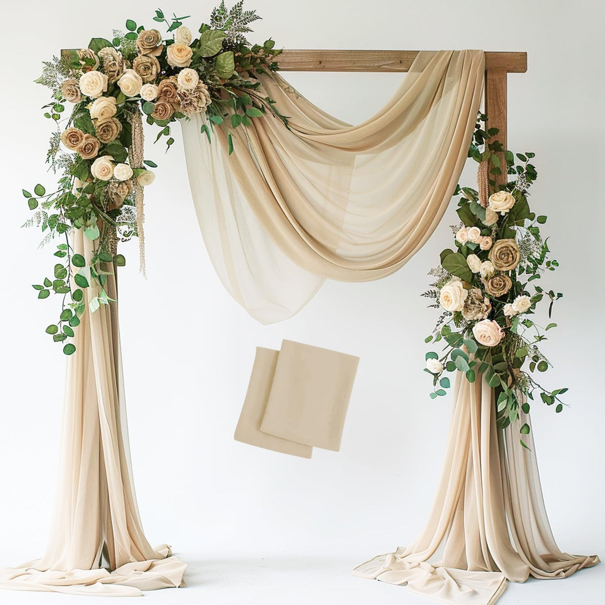 Wokceer White Wedding Arch Draping Fabric Backdrop Drapes Sheer 28.7"x 20FT