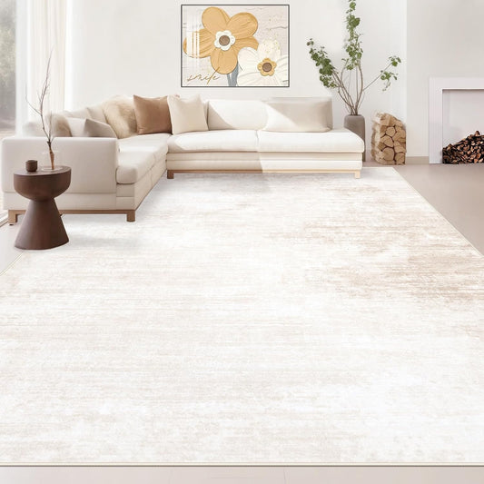 Area Rugs 8x10 Living Room: Washable Rug Modern Abstract Large Rugs Soft Non Slip Neutral Rug Stain Resistant Indoor Carpet for Bedroom Kitchen Dining Room Table Nursery Home Office Rugs(Beige,8'x10')