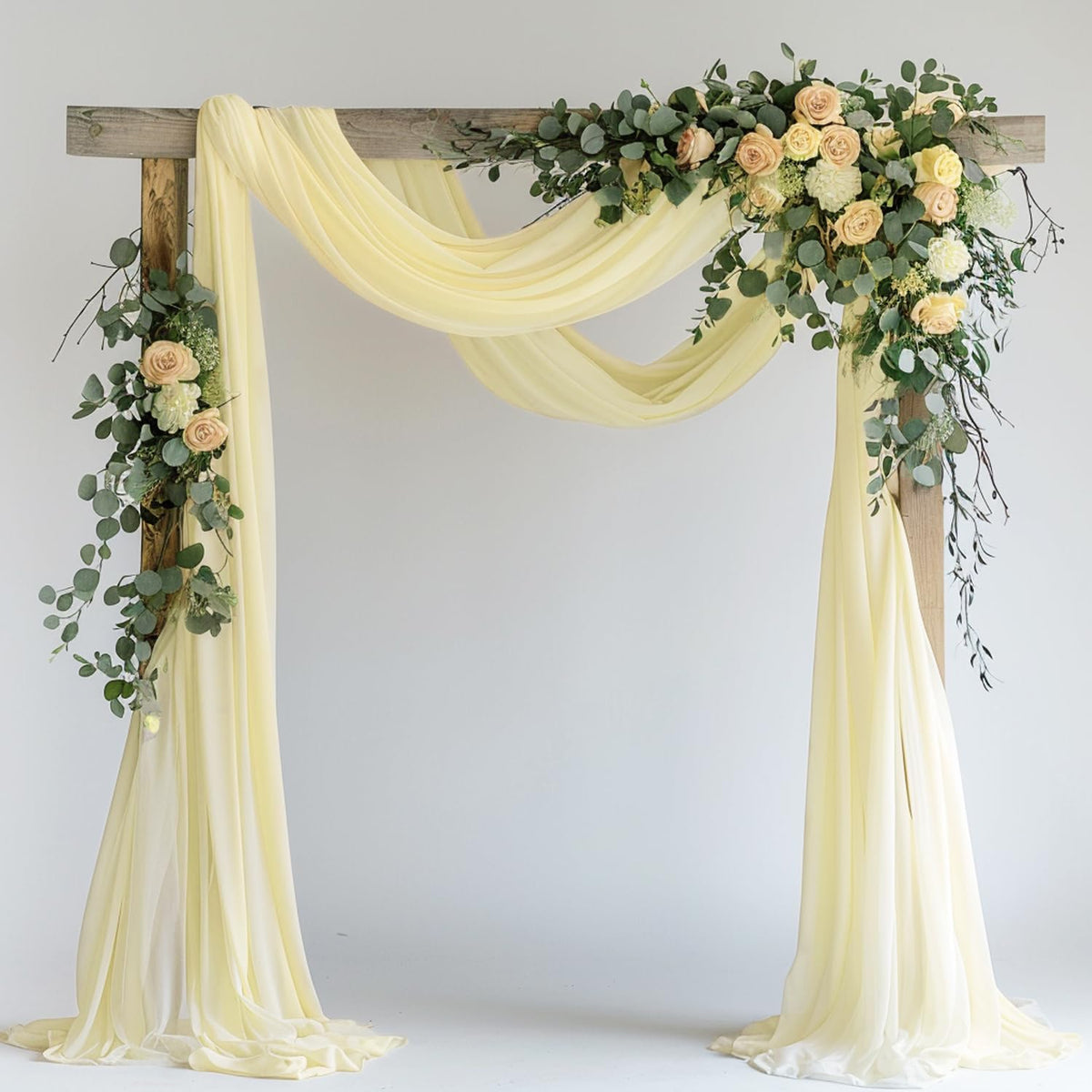 Wokceer White Wedding Arch Draping Fabric Backdrop Drapes Sheer 28.7"x 20FT