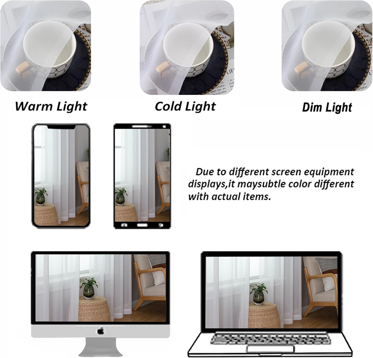 LIVEKID White Sheer Curtains 84 Inches Long 2 Panels - Light Filtering Breathable Voile Textured Sheer Curtains for Bedroom/Living Room, Rod Pocket Soft Elagant & Airy Solid Drapes, W42 x L84