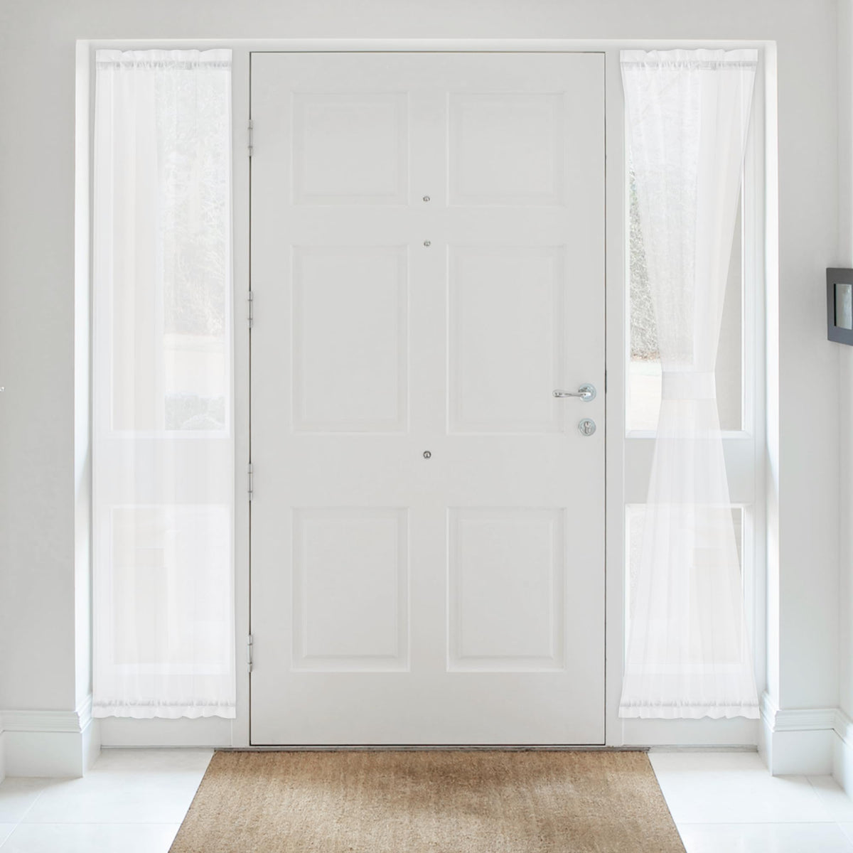 NICETOWN White 2 Panels French Door Curtains for Front Back Window Cover