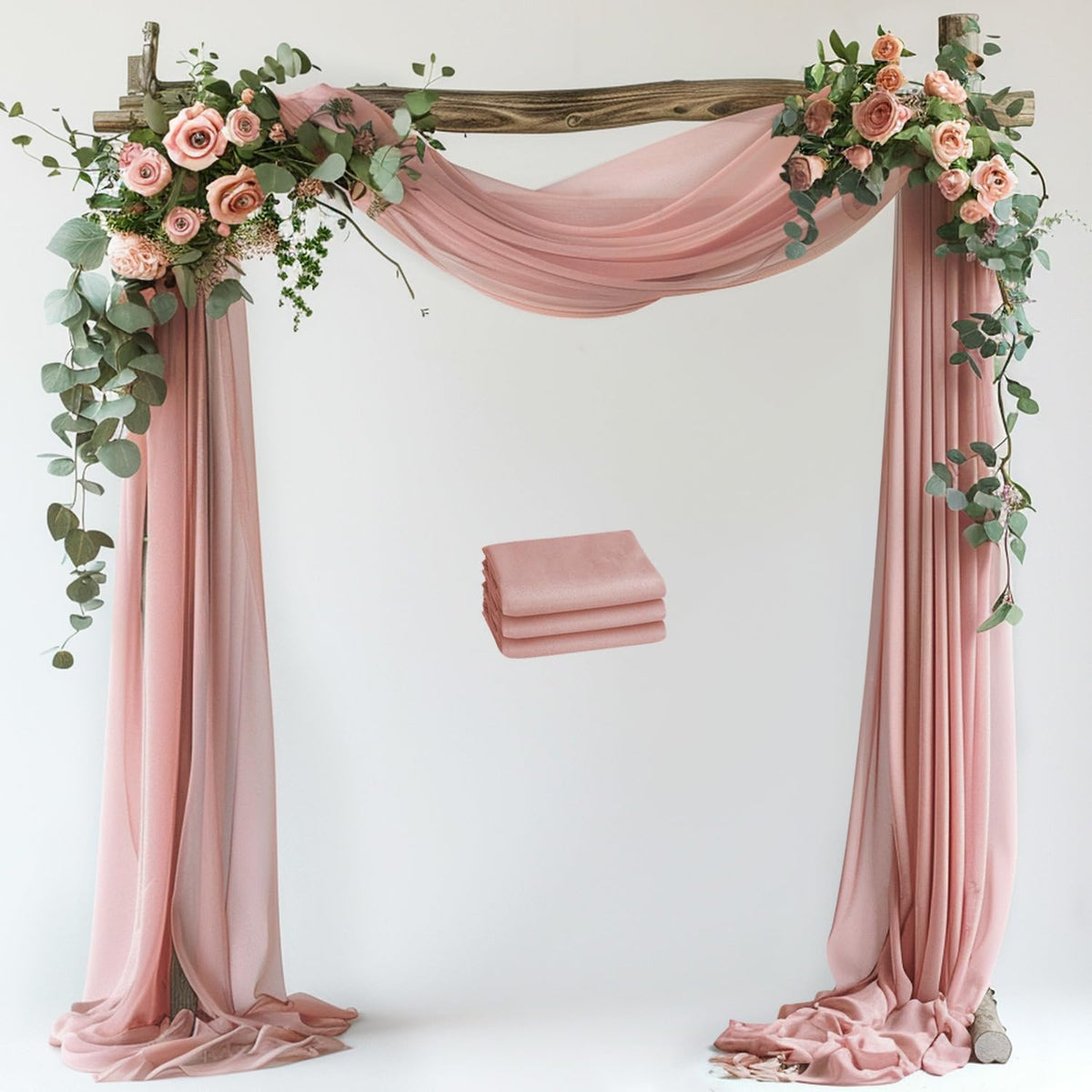 Wokceer White Wedding Arch Draping Fabric Backdrop Drapes Sheer 28.7"x 20FT