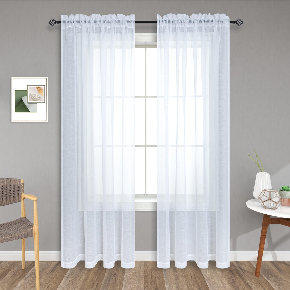 Pitalk Terracotta Curtains 84 Inch Length for Living Room 2 Panel Sets Rod Pocket Sheer Curtains for Living Room Rust Burnt Orange Red