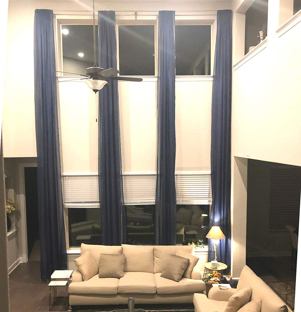 Ikiriska Extra Long Sheer Voile Curtain Sheer Voile with Pocket top (1 Panel) Custom Made (White, 9 ft)