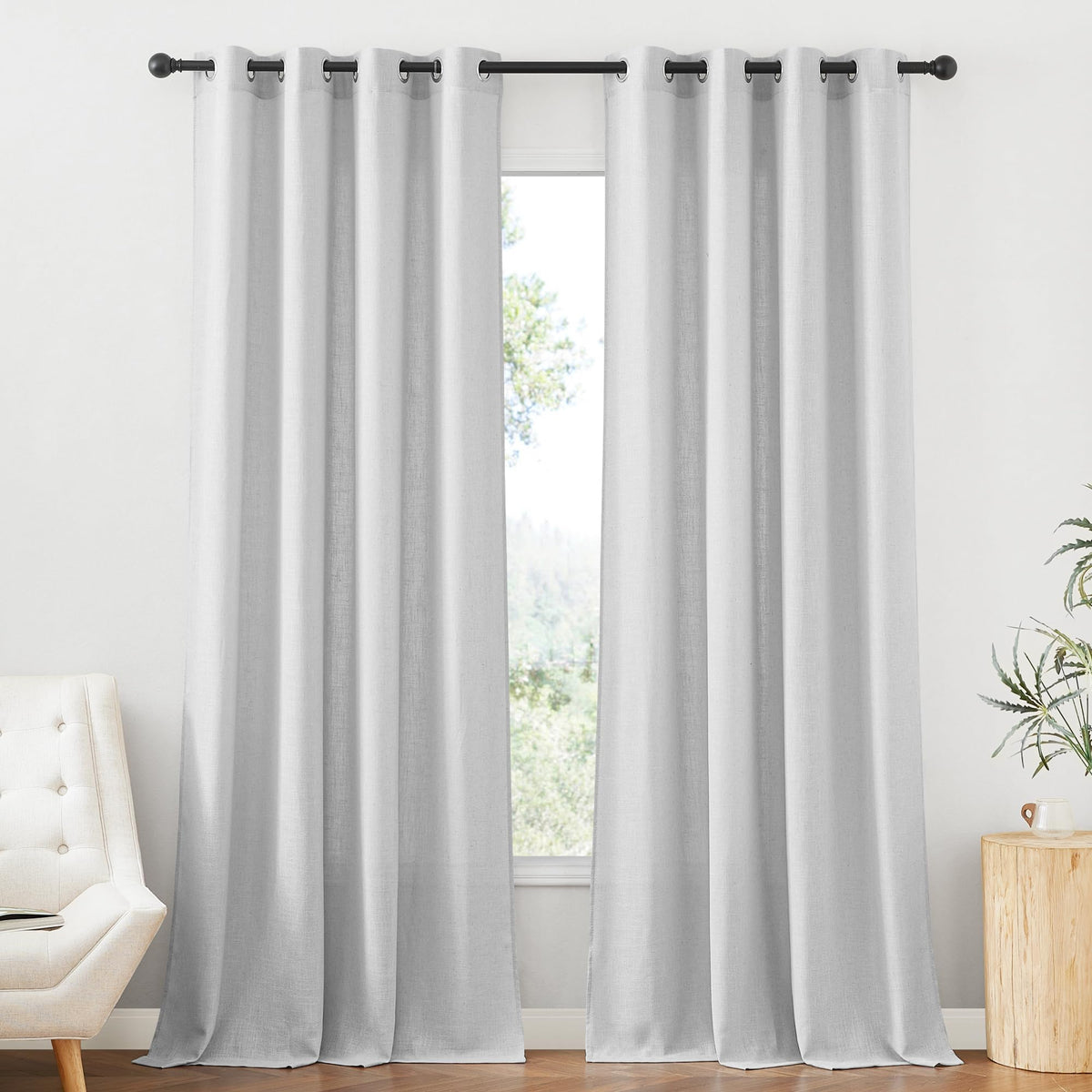 RYB HOME Sliding Patio Door Sheer Curtains, Extra Wide Room Divider Drape