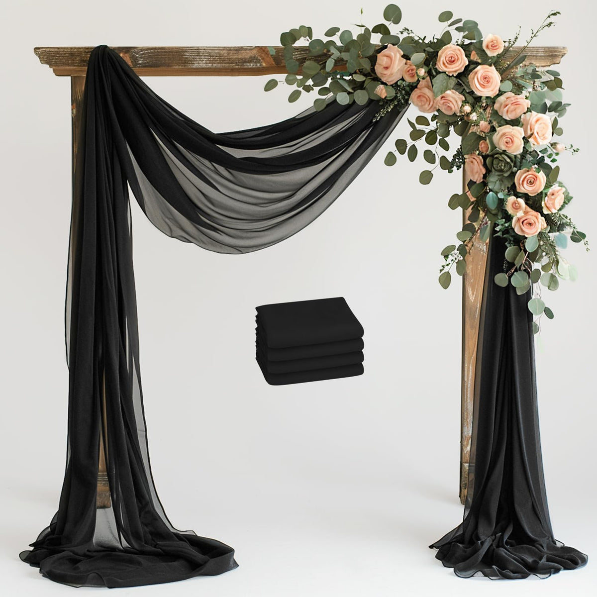 Wokceer White Wedding Arch Draping Fabric Backdrop Drapes Sheer 28.7"x 20FT