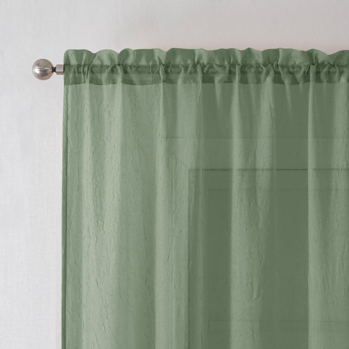 Chyhomenyc Crushed Sheer Navy Blue Curtains 84 Inch Length 2 Panels, Light Filtering Solid Crinkle Voile Lightweight Rod Pocket Sheer Curtian for Bedroom Living Room, Each 42Wx84L Inches