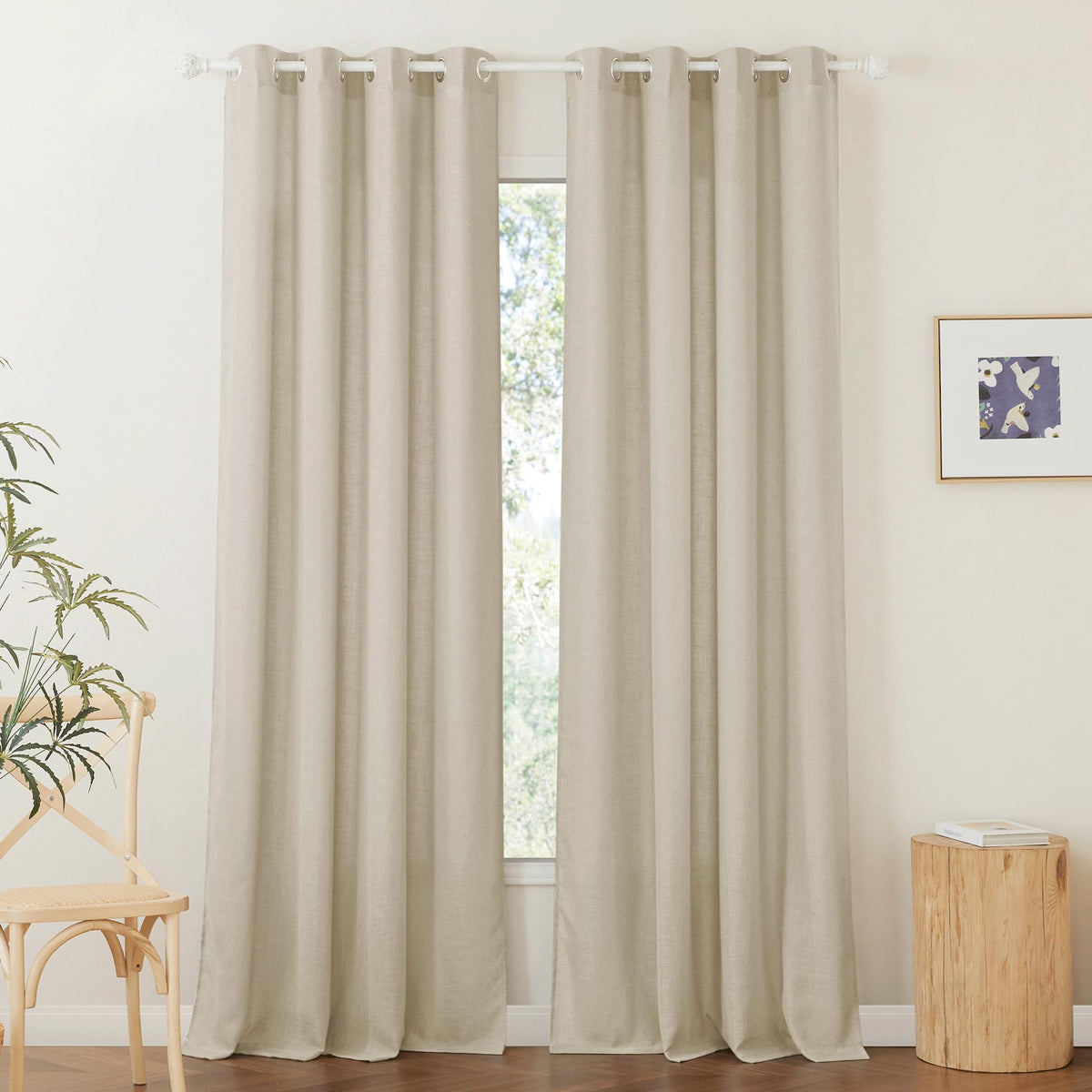 RYB HOME Sliding Patio Door Sheer Curtains, Extra Wide Room Divider Drape