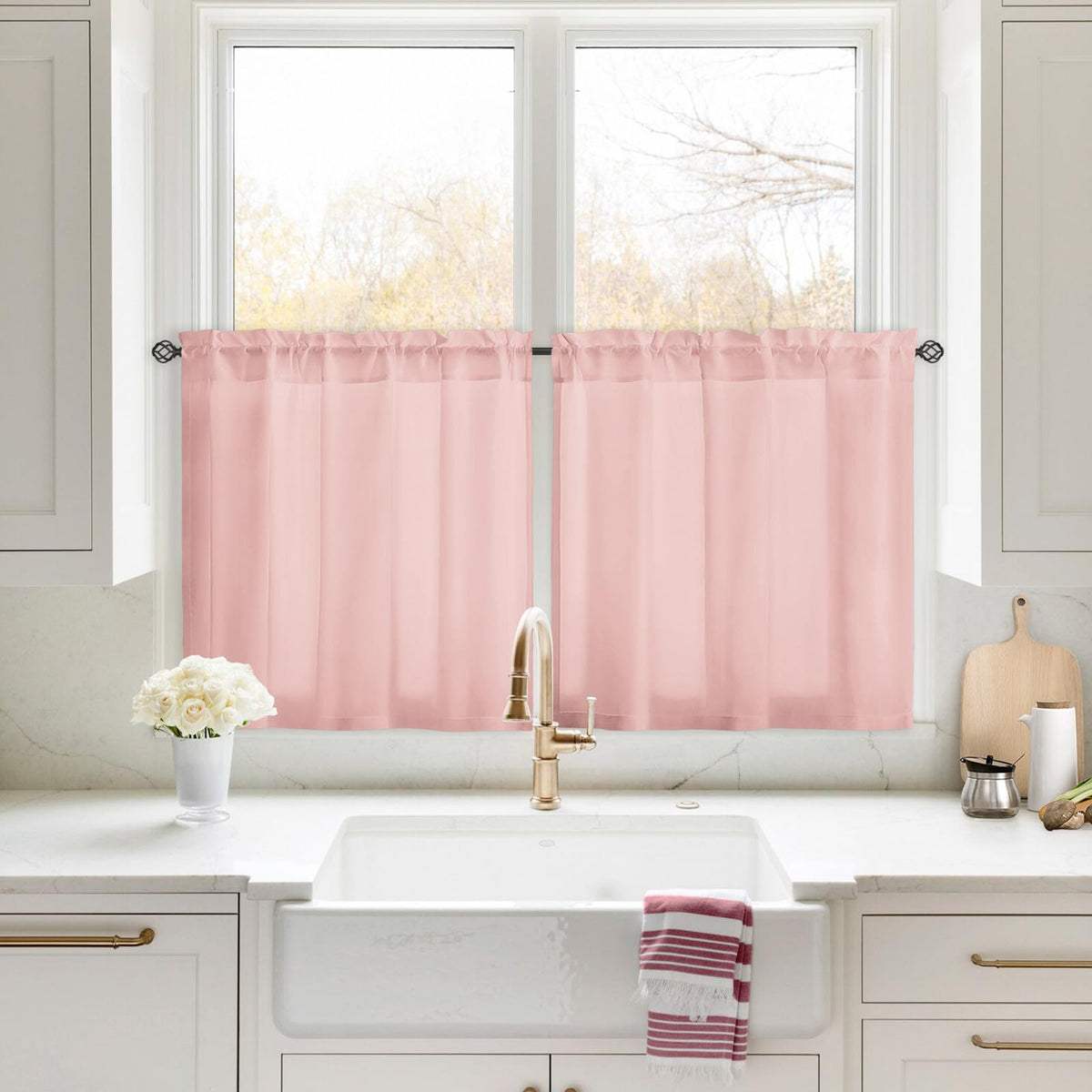 HOMEIDEAS Non-See-Through White Privacy Sheer Curtains, 52 X 96 Inches Long