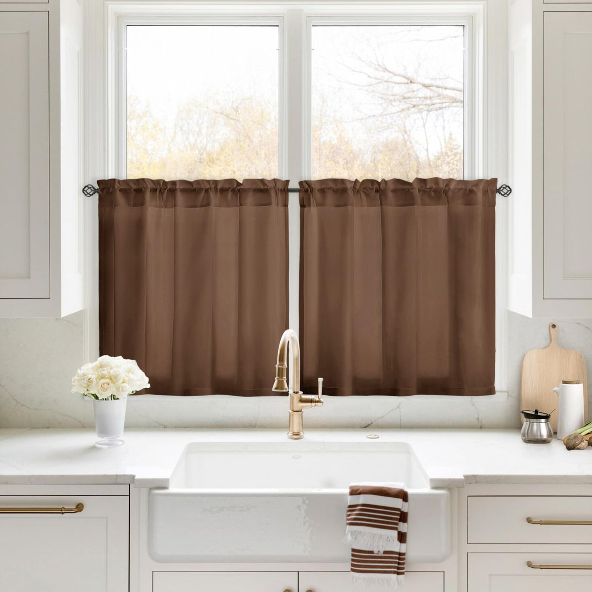 HOMEIDEAS Non-See-Through White Privacy Sheer Curtains, 52 X 96 Inches Long