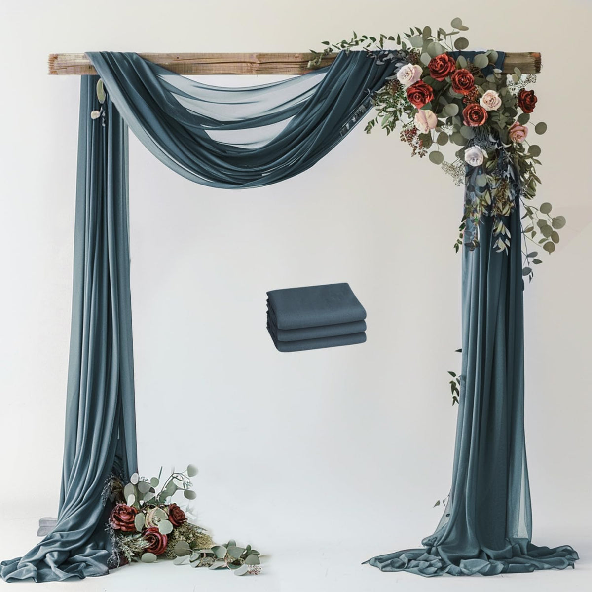 Wokceer White Wedding Arch Draping Fabric Backdrop Drapes Sheer 28.7"x 20FT