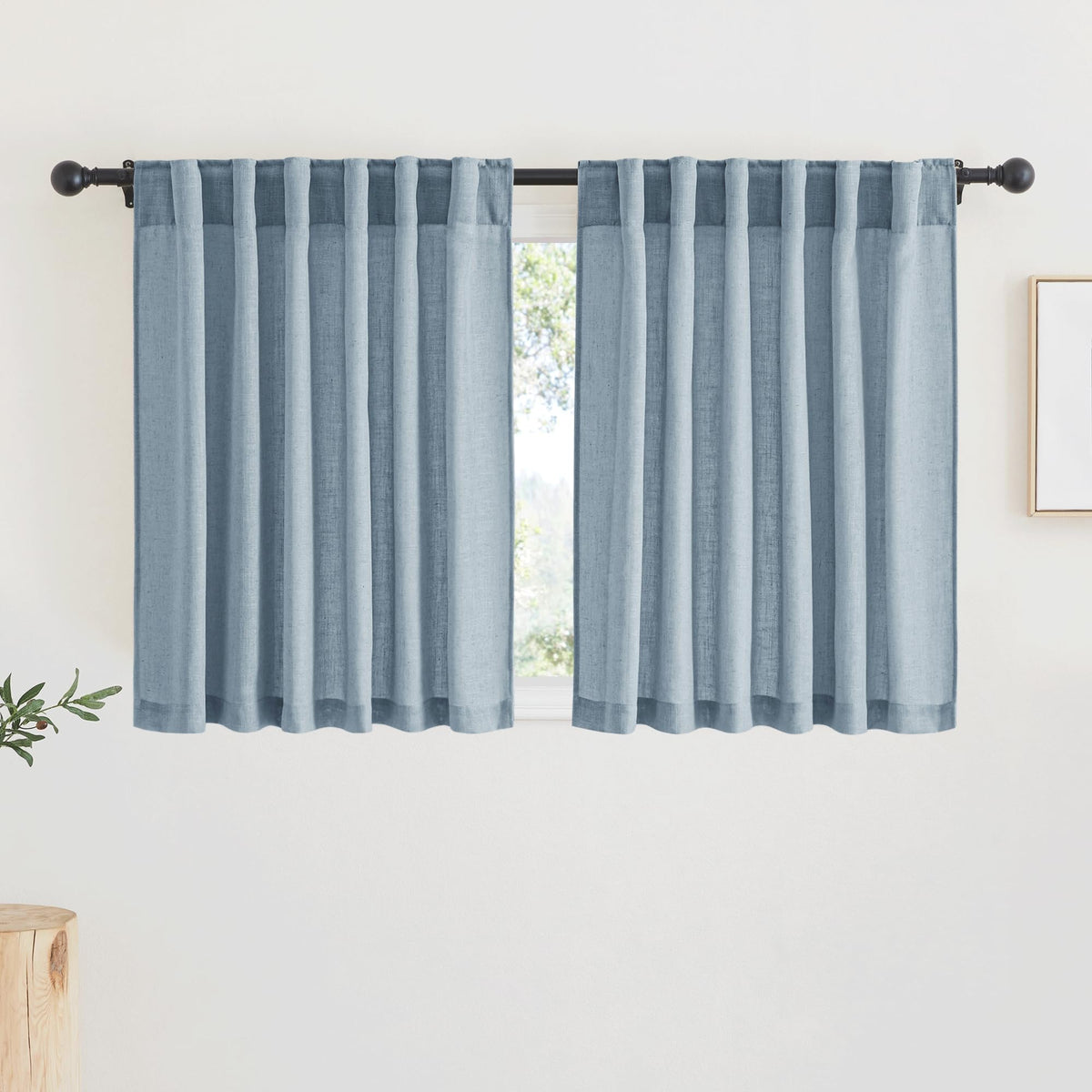 RYB HOME White Sheer Curtains for Living Room Patio Glass Door, W52 x L95