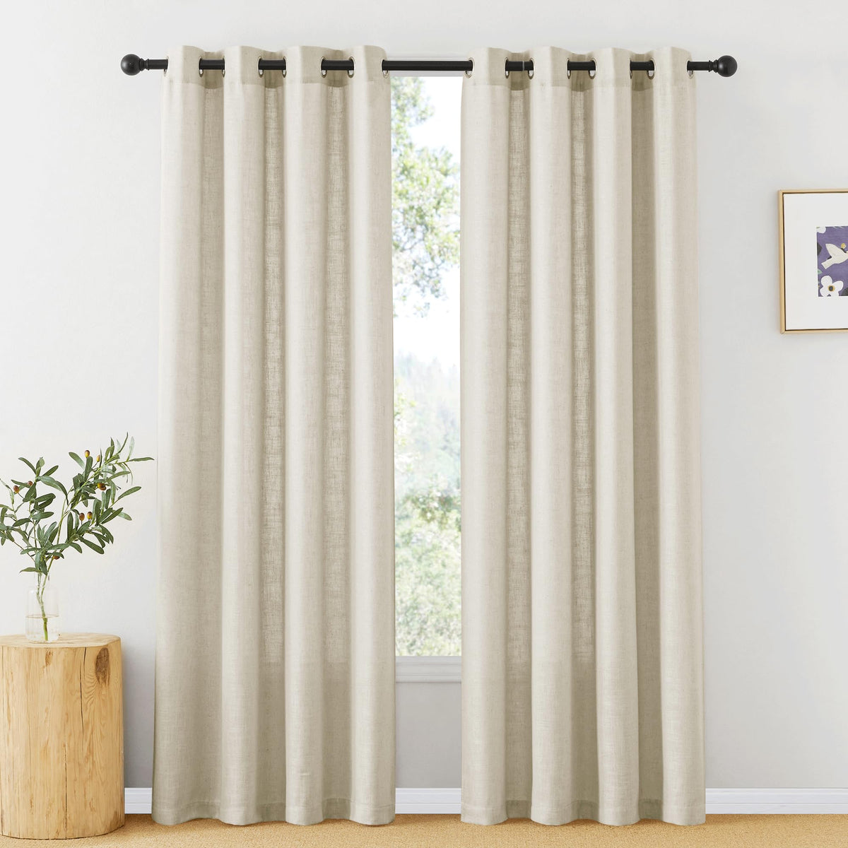 RYB HOME Sliding Patio Door Sheer Curtains, Extra Wide Room Divider Drape