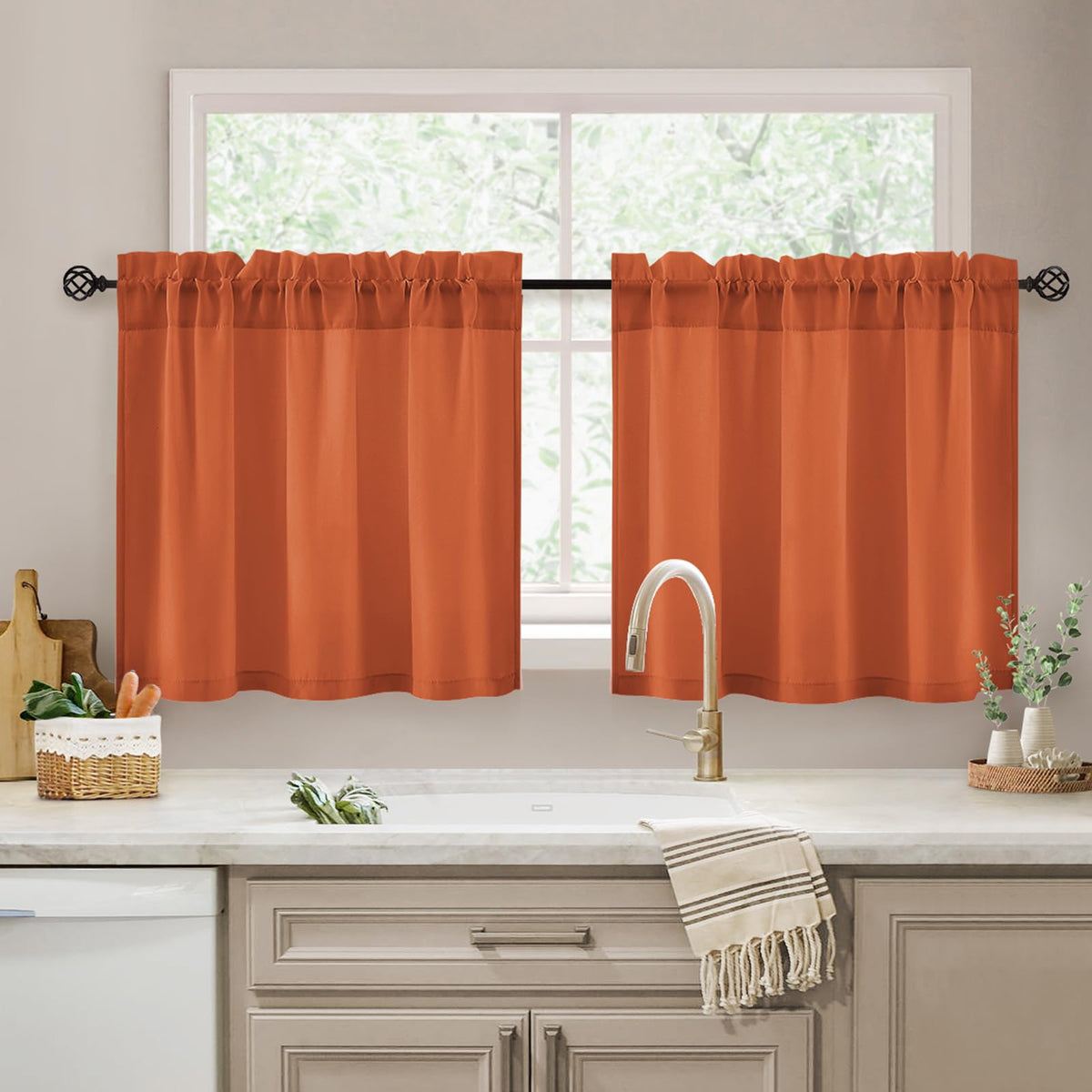 HOMEIDEAS Non-See-Through White Privacy Semi Sheer Curtains, 52 X 84 Inches