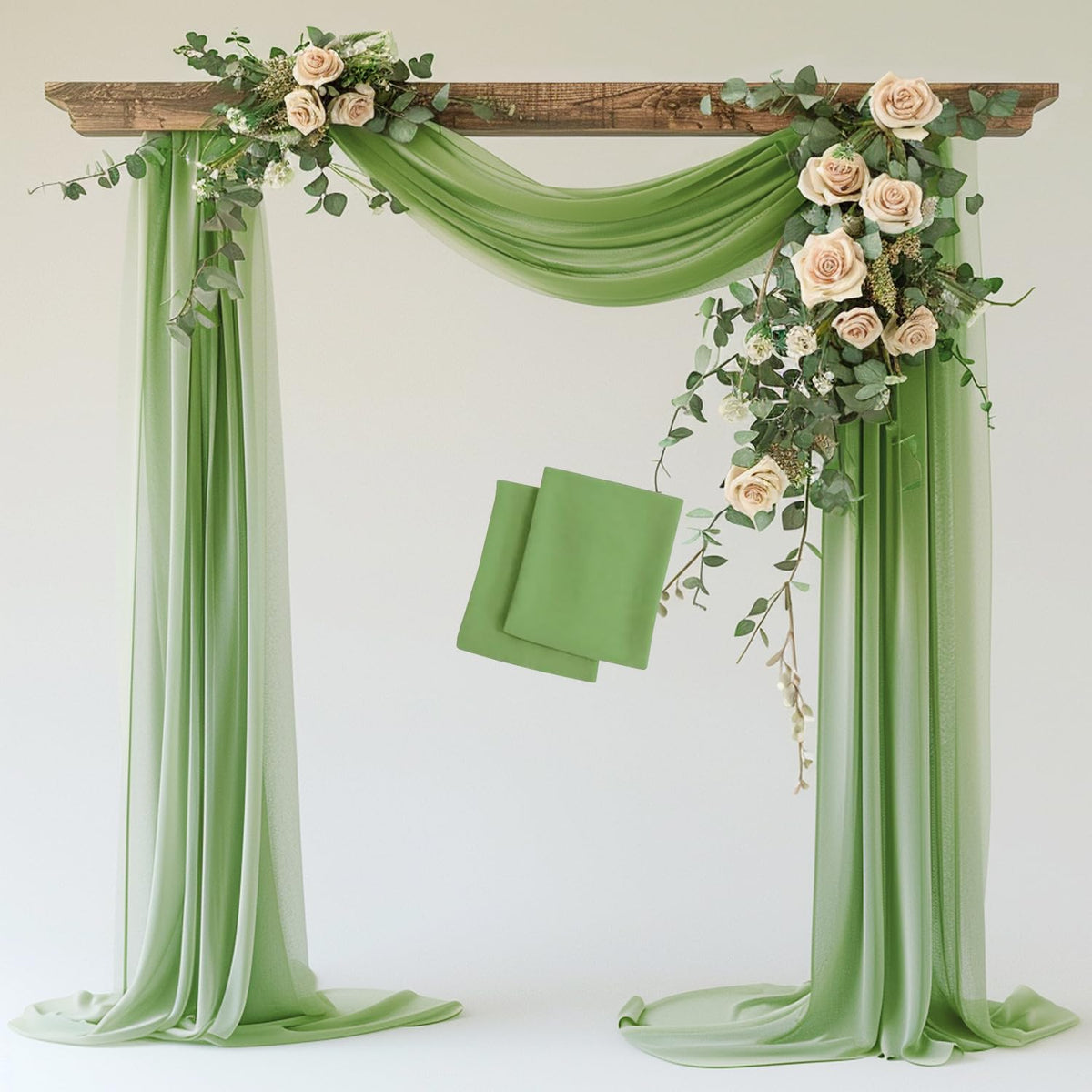 Wokceer White Wedding Arch Draping Fabric Backdrop Drapes Sheer 28.7"x 20FT