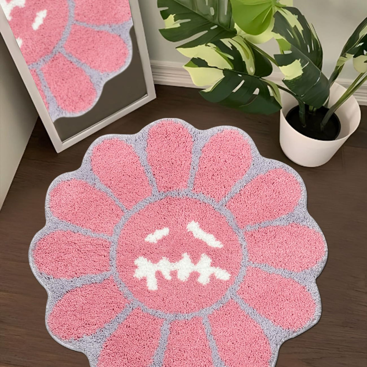 Trippy Happy Face Rug Cool Rugs Graphic Design Tufted Bathroom Rugs