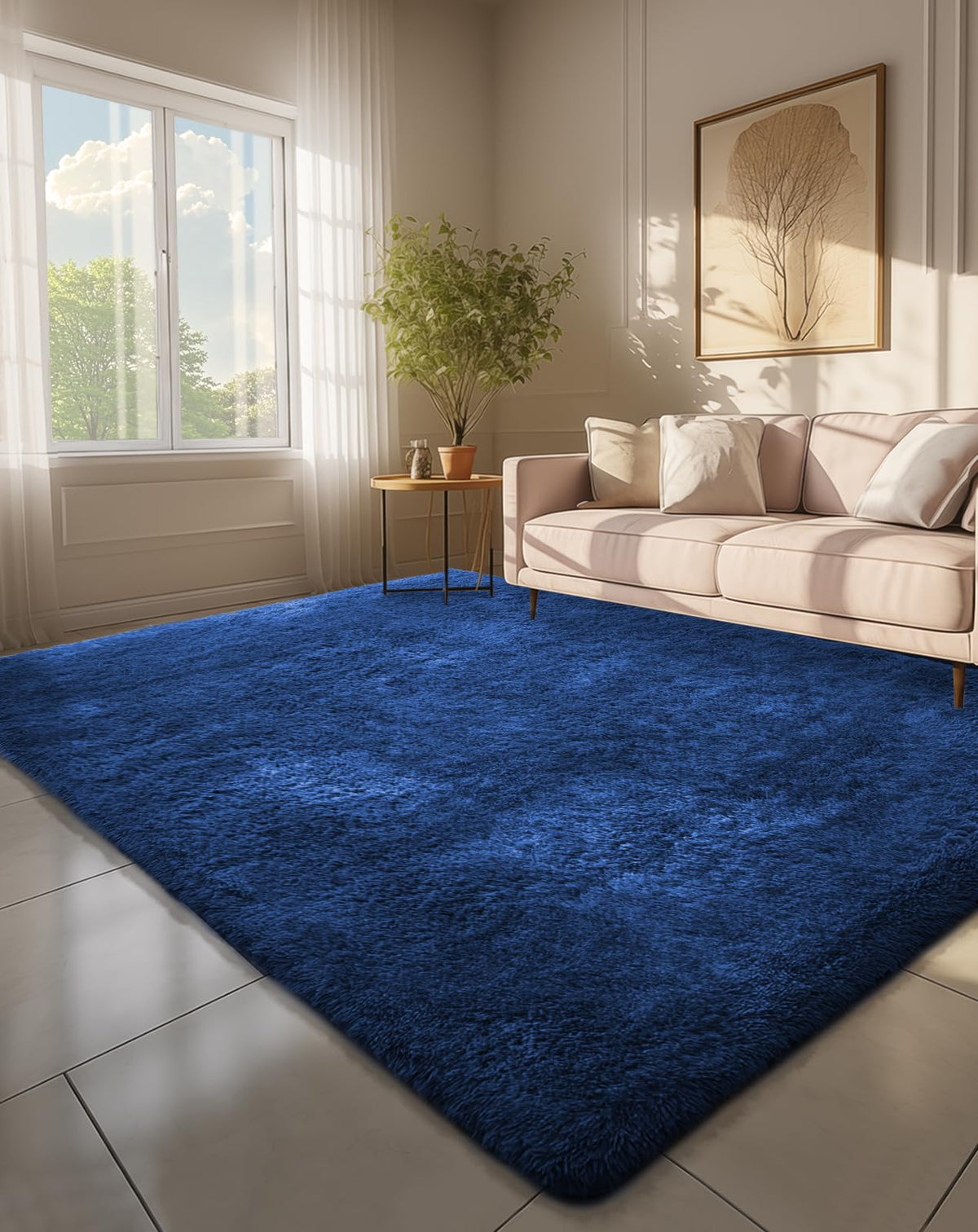 Ophanie 5x7 Area Rugs for Living Room Ivory, Fluffy Shag Large Fuzzy Plush Soft Rug, Shaggy Floor Big Carpets for Bedroom Nursery, Kids Home Decor Aesthetic with Over 99 pcs Pile fibers