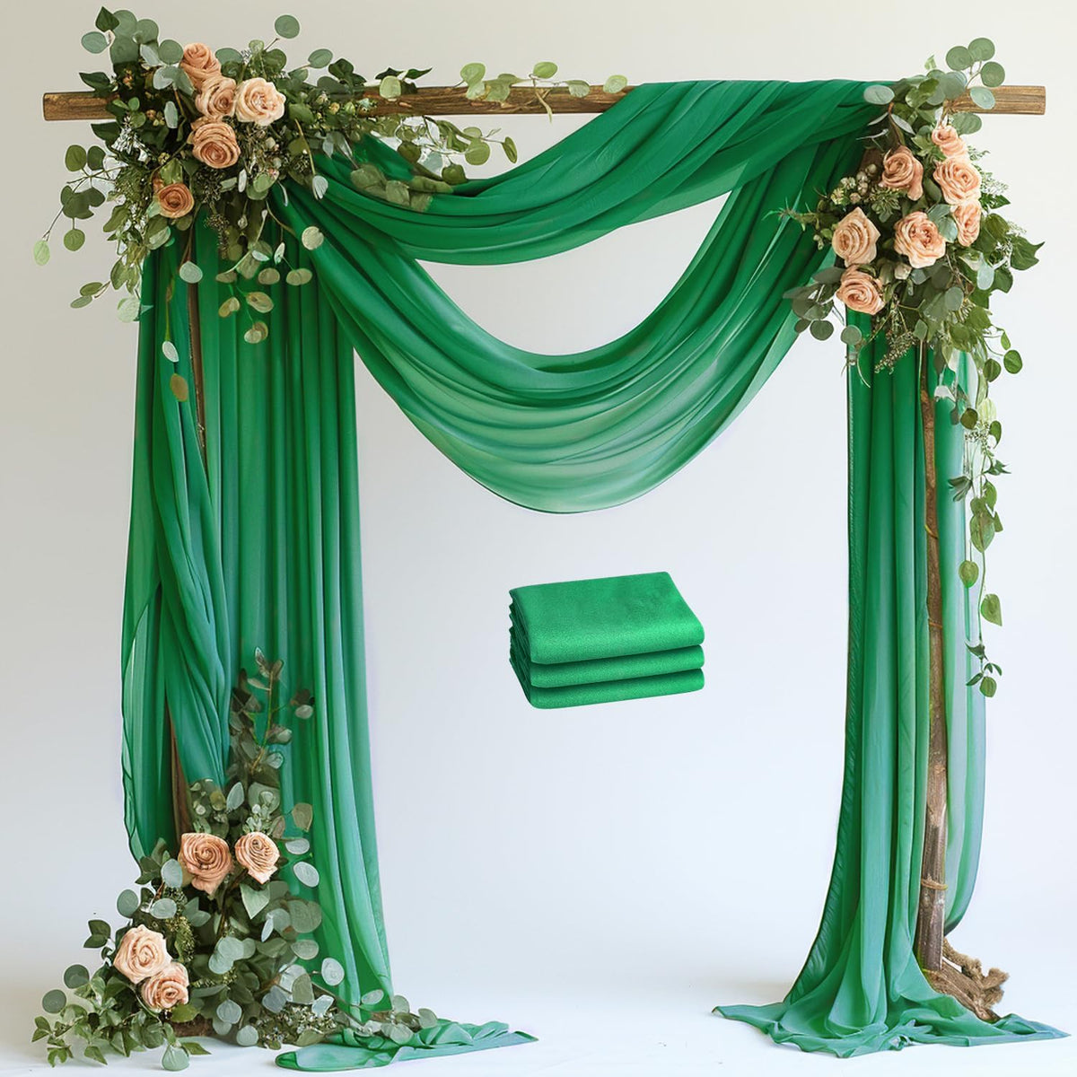 Wokceer White Wedding Arch Draping Fabric Backdrop Drapes Sheer 28.7"x 20FT