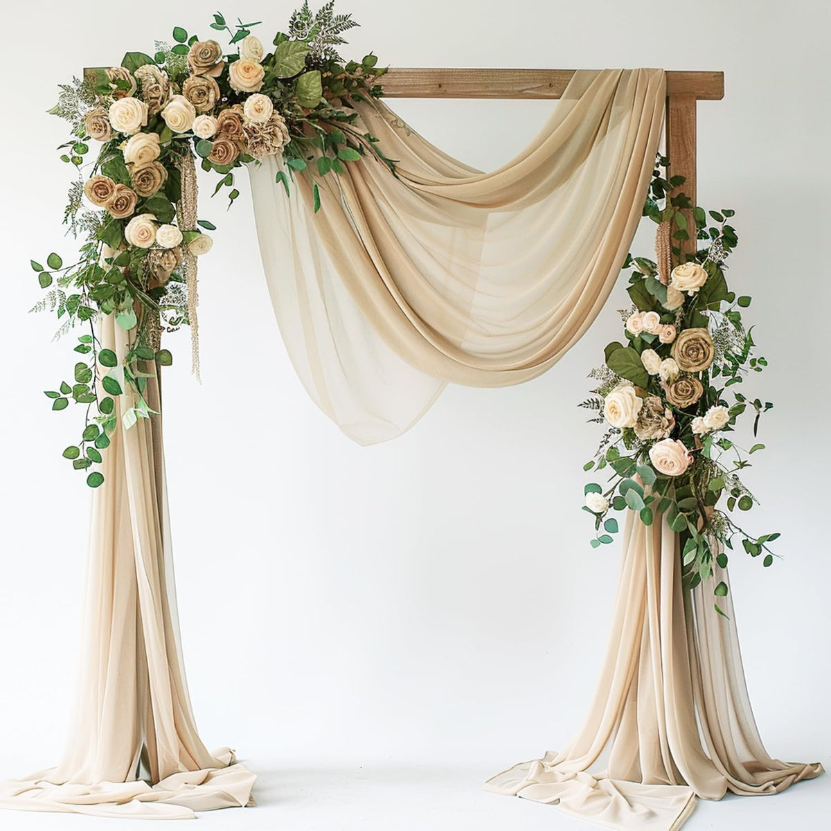 Wokceer White Wedding Arch Draping Fabric Backdrop Drapes Sheer 28.7"x 20FT