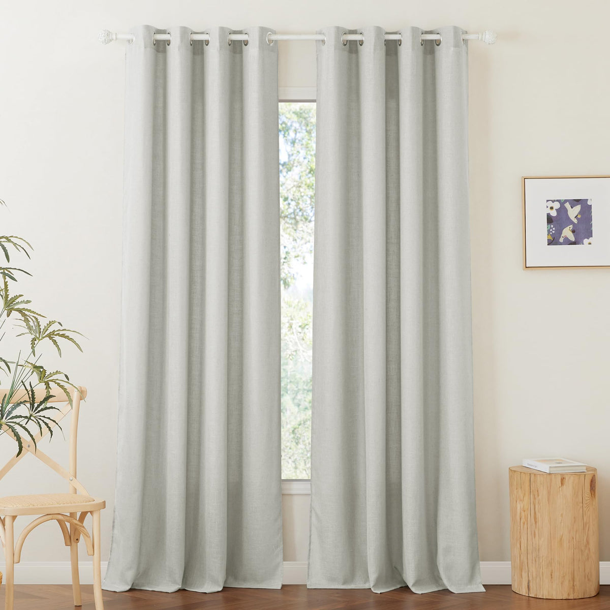 RYB HOME Sliding Patio Door Sheer Curtains, Extra Wide Room Divider Drape