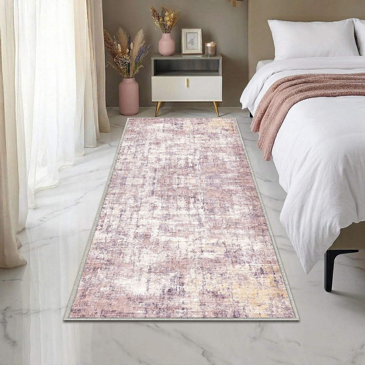 8x10 Area Rugs Living Room: Bedroom Vintage Washable Carpet Beige