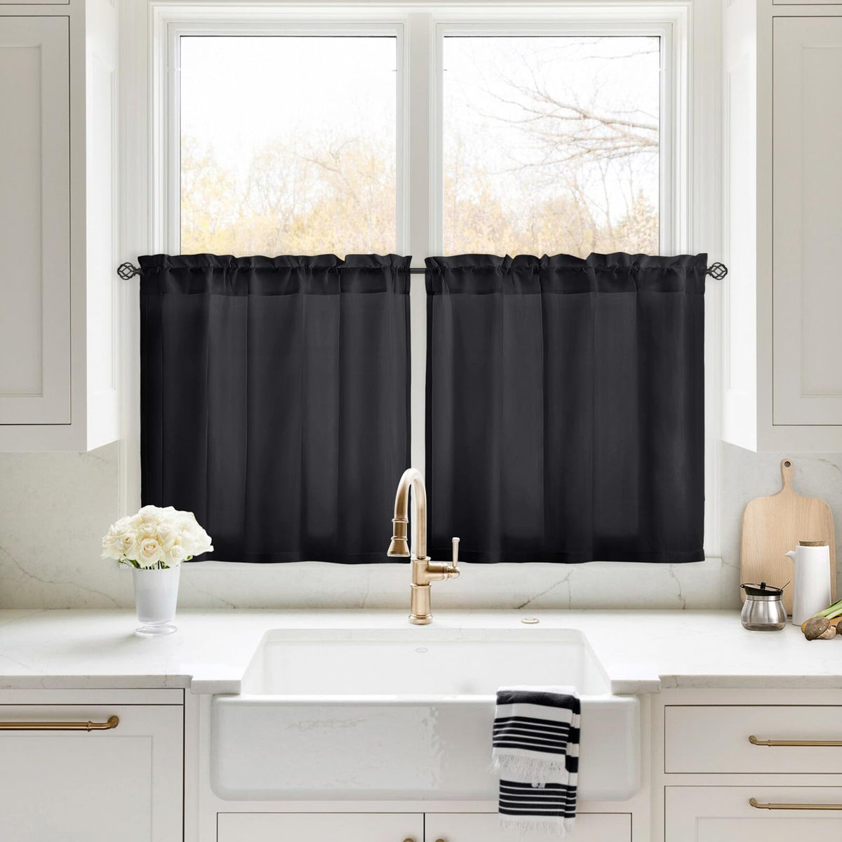 HOMEIDEAS Non-See-Through White Privacy Sheer Curtains, 52 X 96 Inches Long