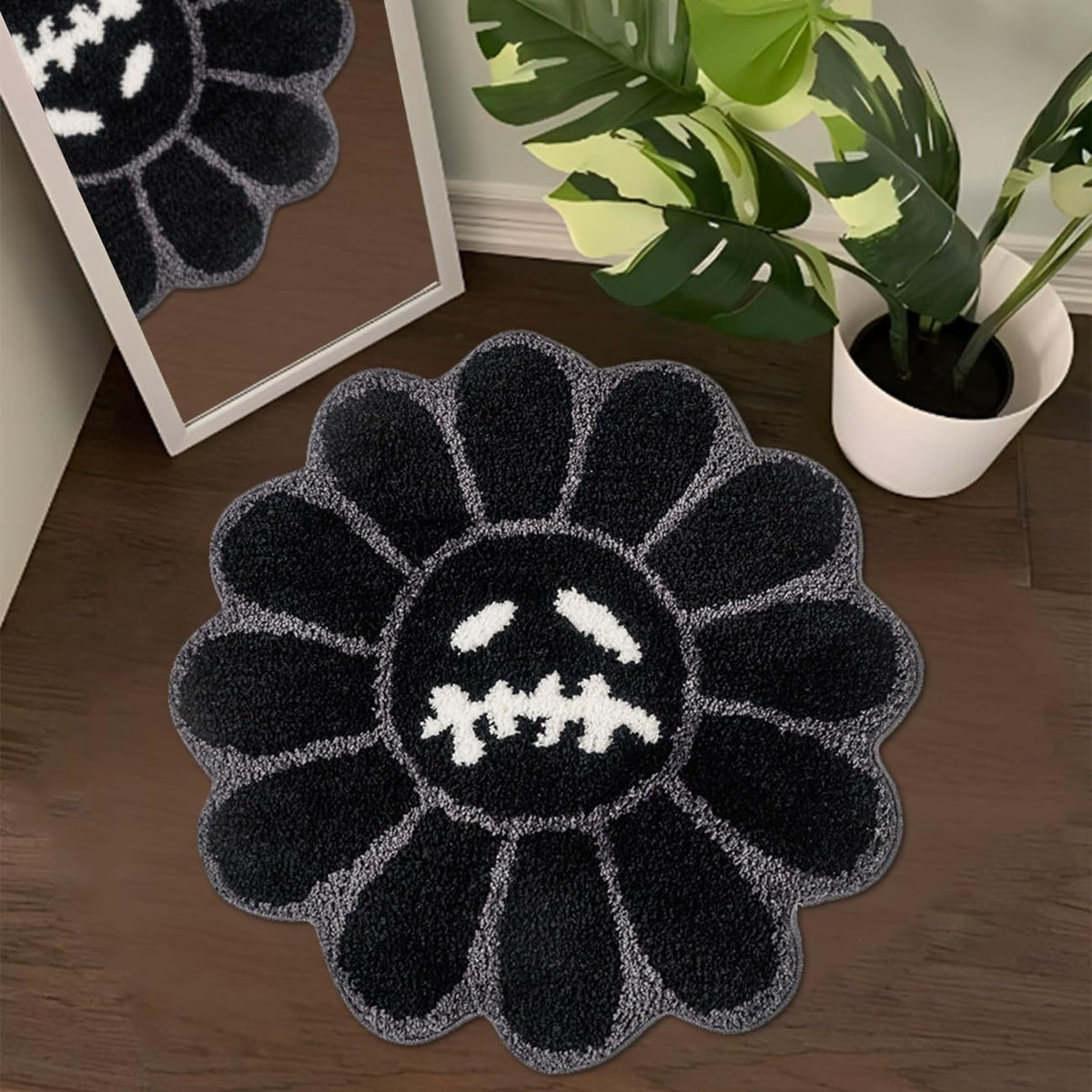 Trippy Happy Face Rug Cool Rugs Graphic Design Tufted Bathroom Rugs