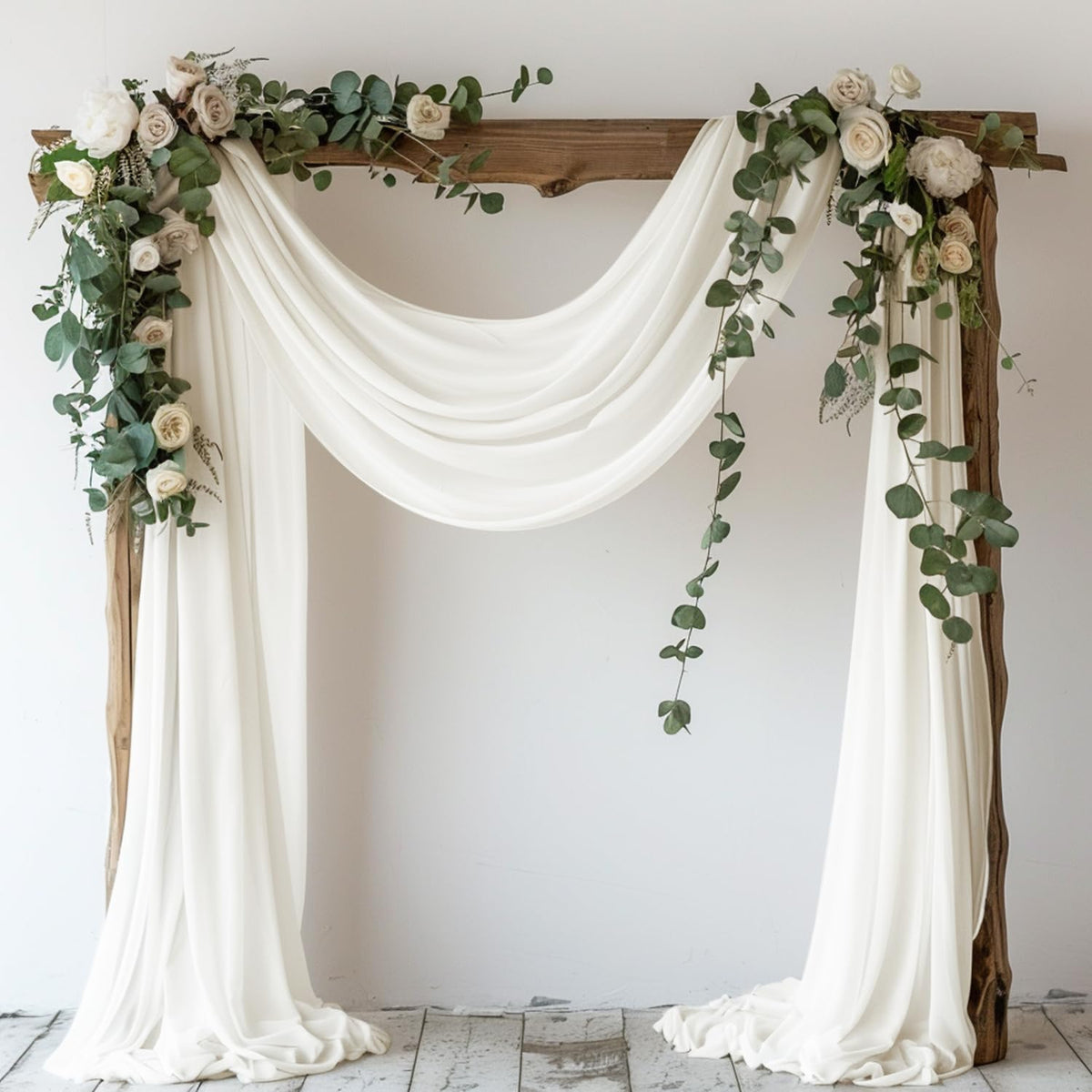 Wokceer White Wedding Arch Draping Fabric Backdrop Drapes Sheer 28.7"x 20FT