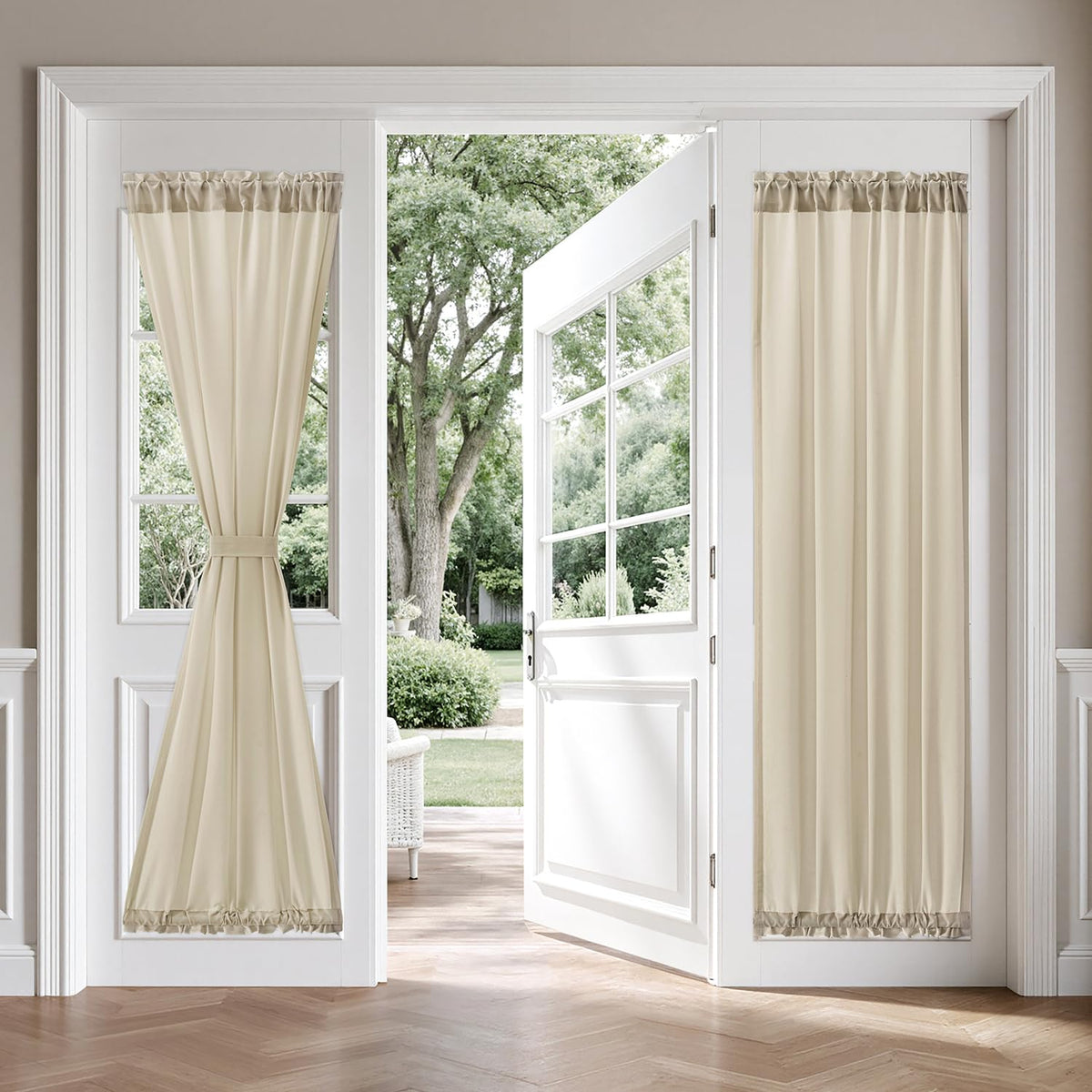 MIULEE Non-See-Through White Sidelight Curtains 2 Panels 26 x 72 inches